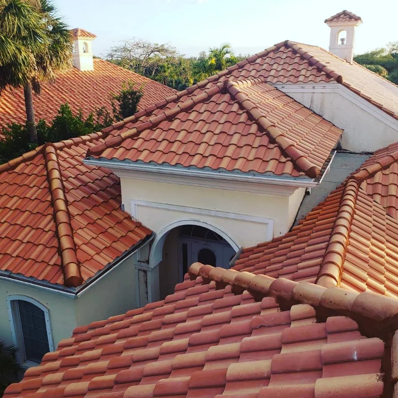 Vreeland roofing service, type tile color Spanish Red.