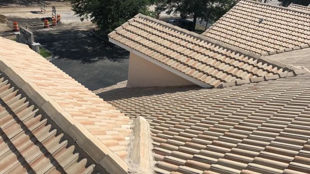 Vreeland roofing service, type tile color Spanish Blend.