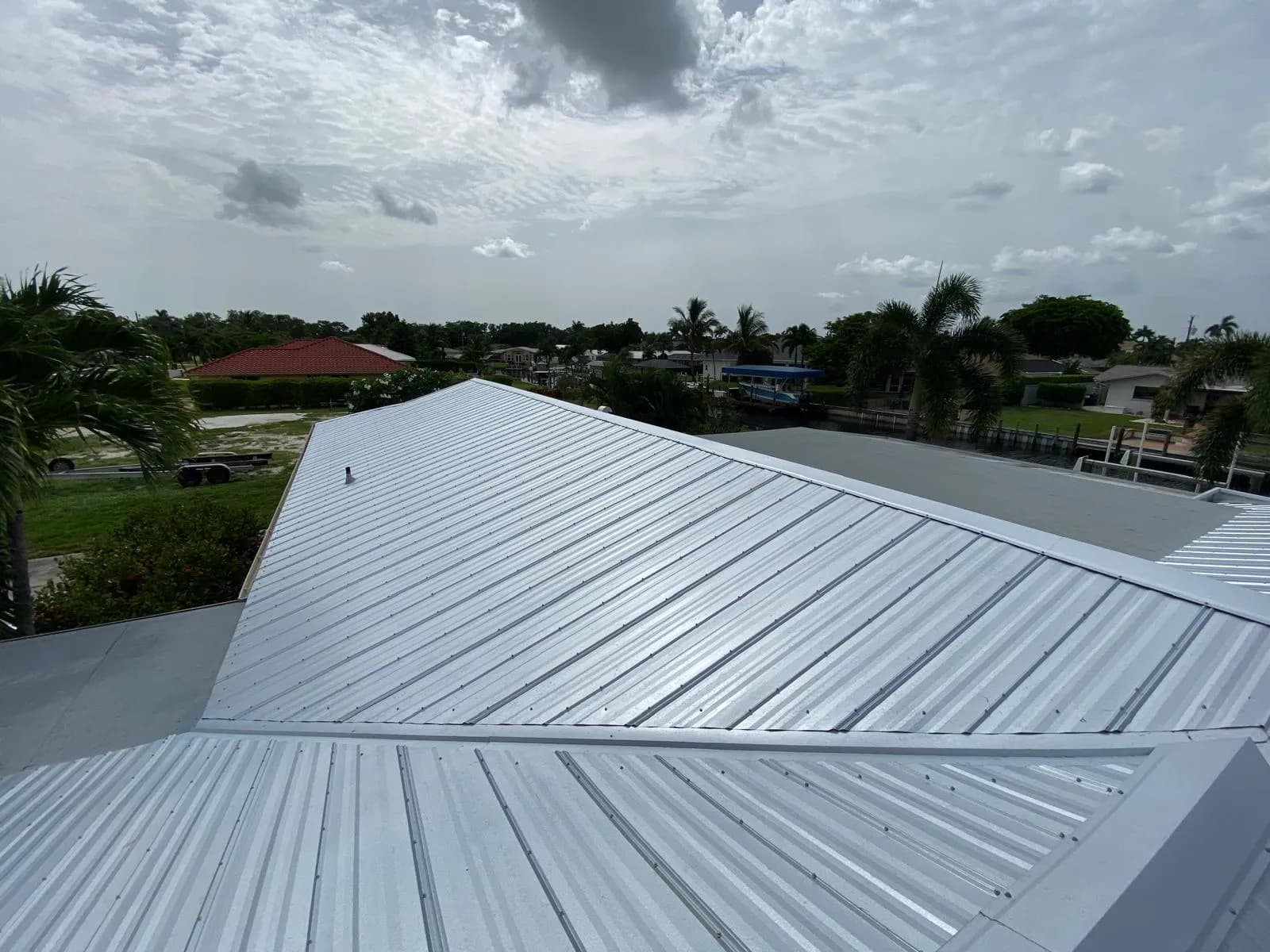 Vreeland roofing service, type metal color Galvalume Acrylic-coated.