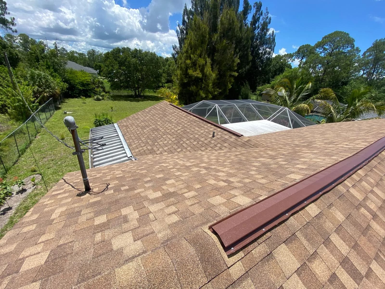 Vreeland roofing service, type shingle color Morning Harvest.