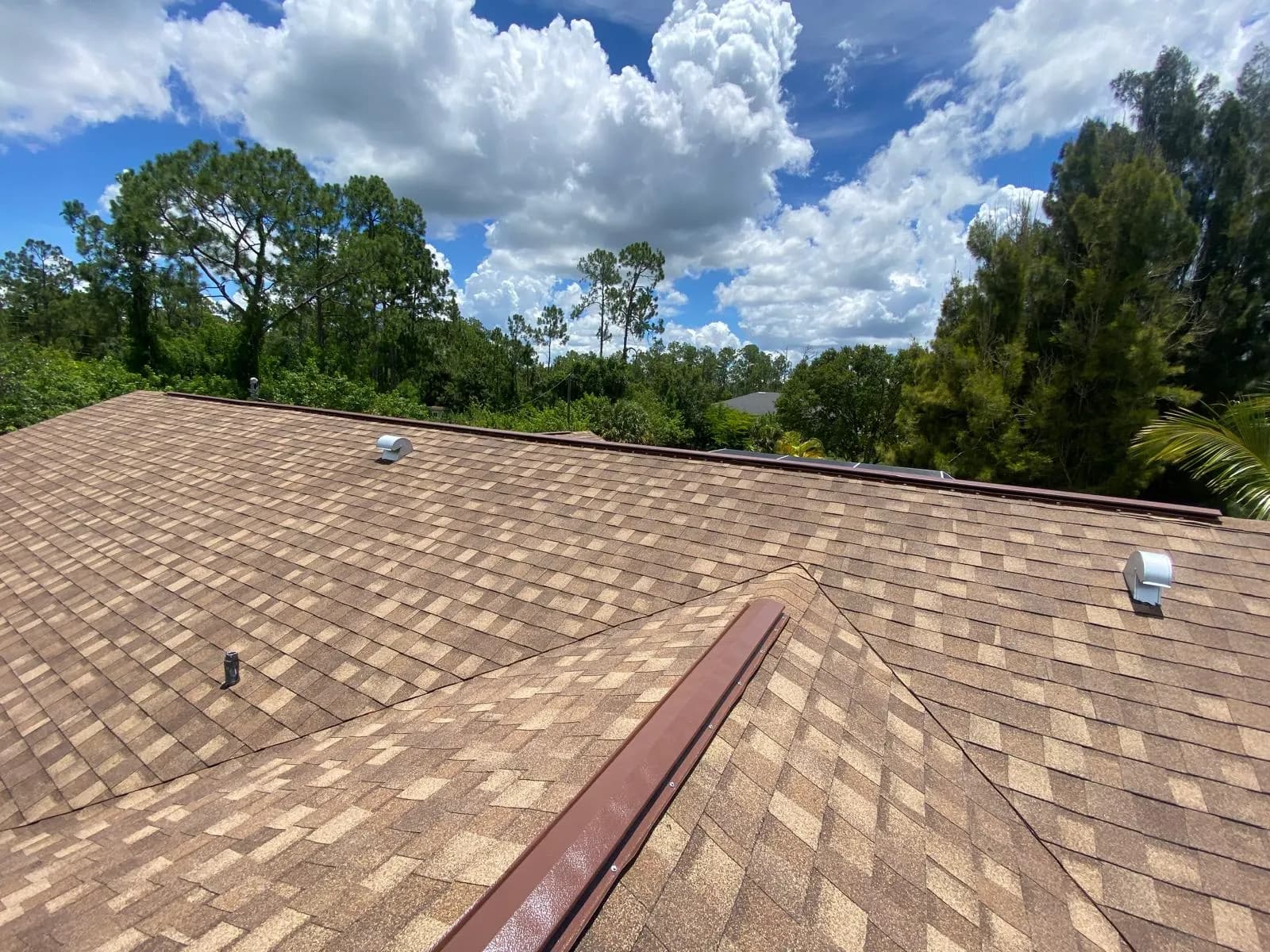 Vreeland roofing service, type shingle color Morning Harvest.