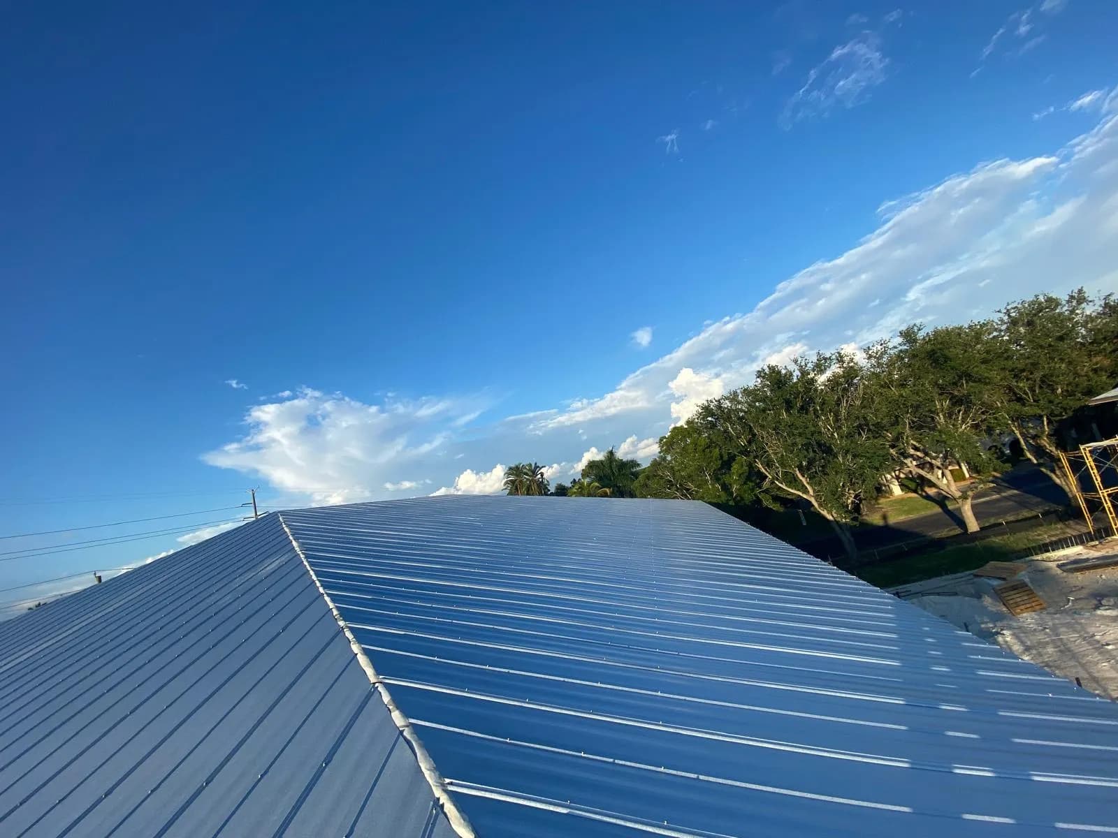 Vreeland roofing service, type metal color Galvalume Acrylic-coated.