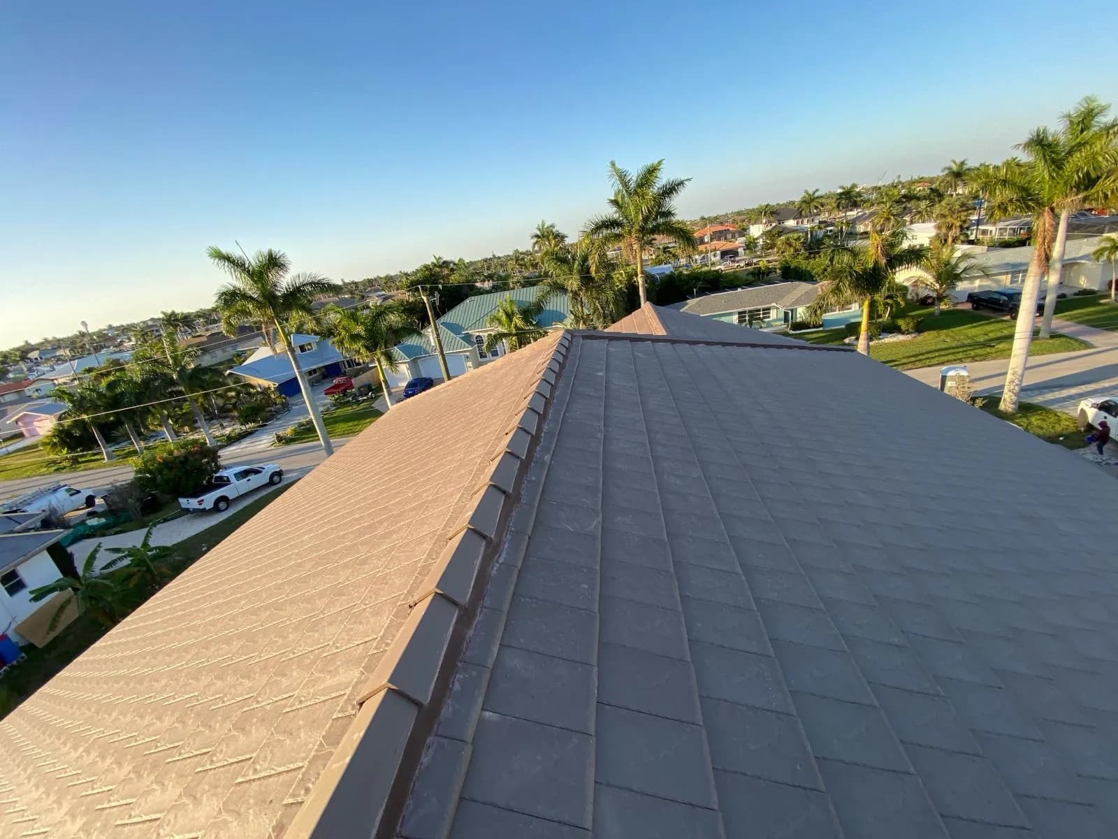 Vreeland roofing service, type tile color Verea Flat Brown.