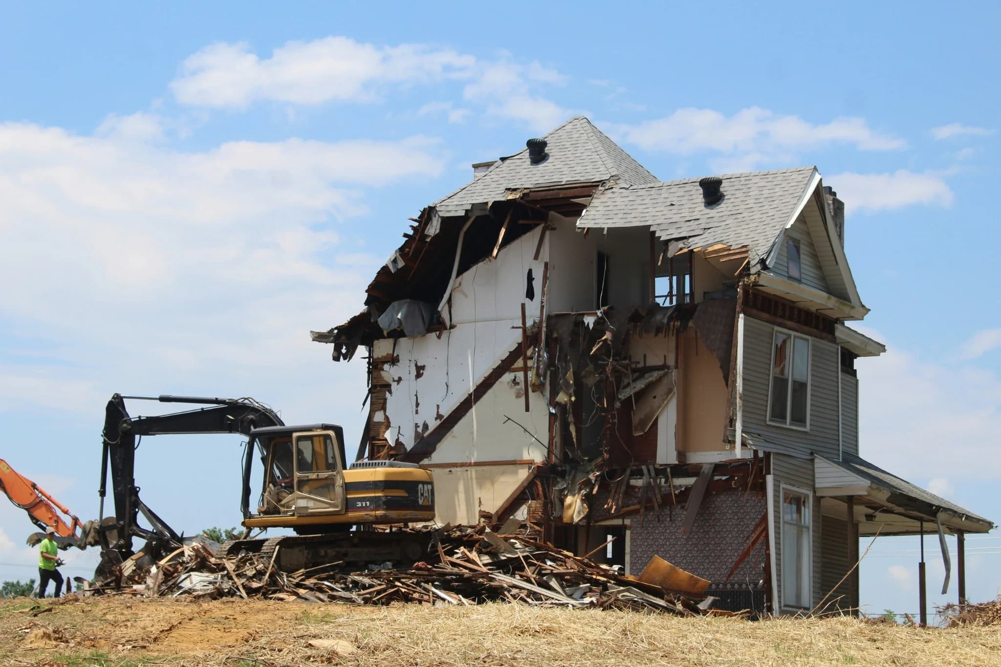 Storm cleanup and emergency demolition services by Vreeland Roofing. Safe removal of storm-damaged structures, debris cleanup, and site restoration in Florida.